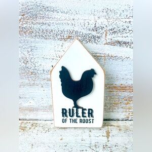 *Ruler of the Roost Wooden House Shaped Shelf Sitter
